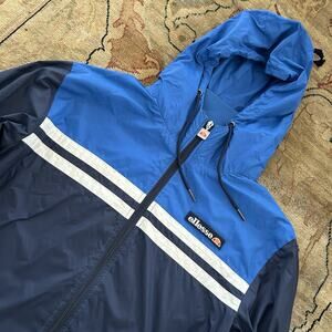 90s Ellesse Windbreaker Jacket Men’s XS UK Blue Hoodie Jacket